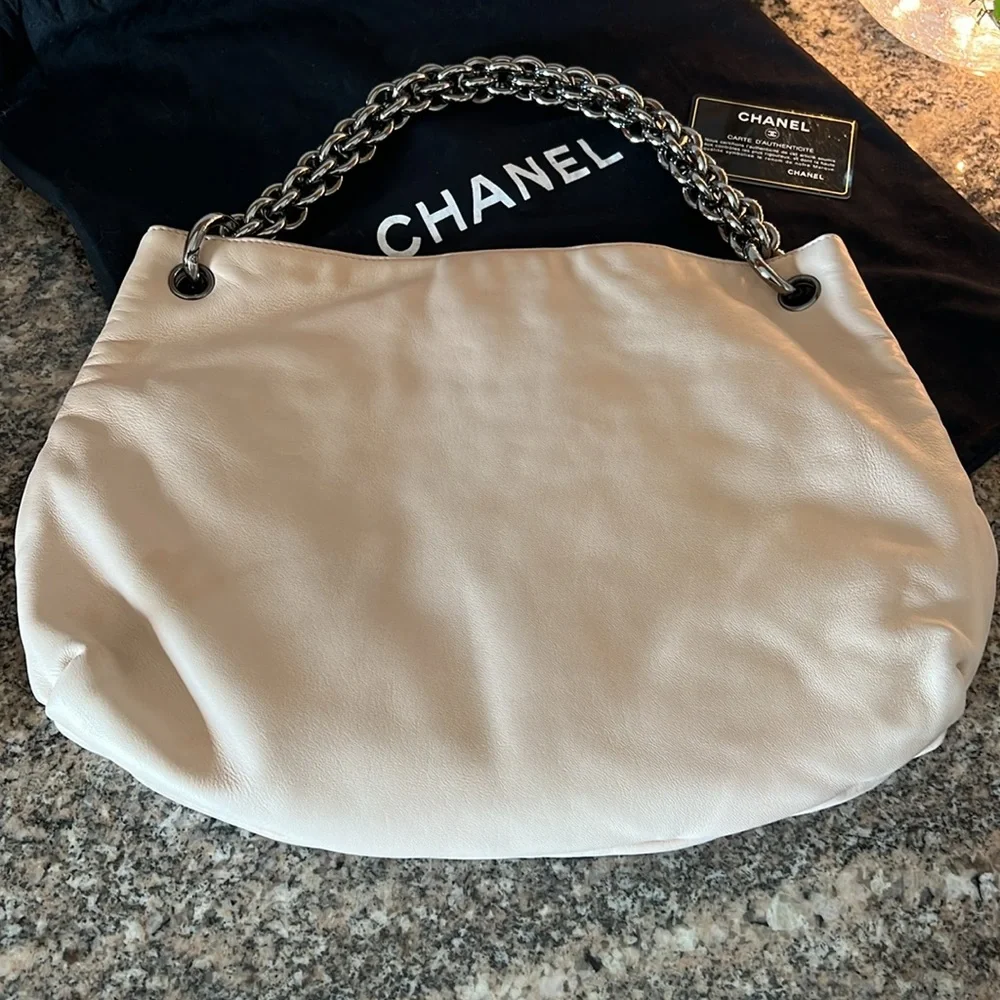 CHANEL lambskin beige